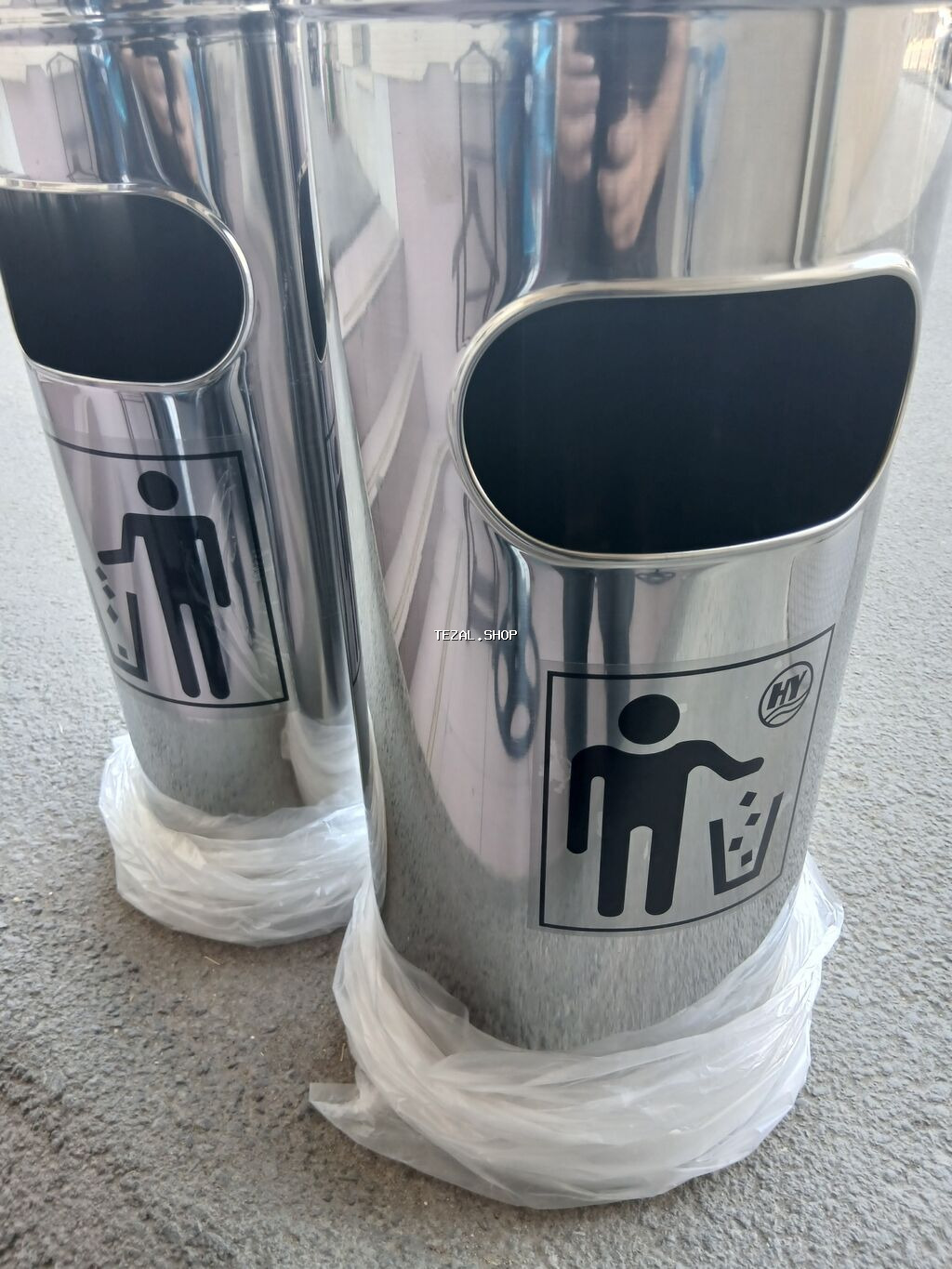 Paslanmayan poladdan hazırlanmış bu silindrik zibil qutusu həm daxili - şəkil 5