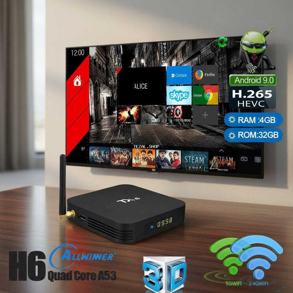 Yeni Smart TV boks 4 GB / 64 GB, Android, Ünvandan götürmə, Pulsuz çatdırılma, Ödənişli çatdırılma