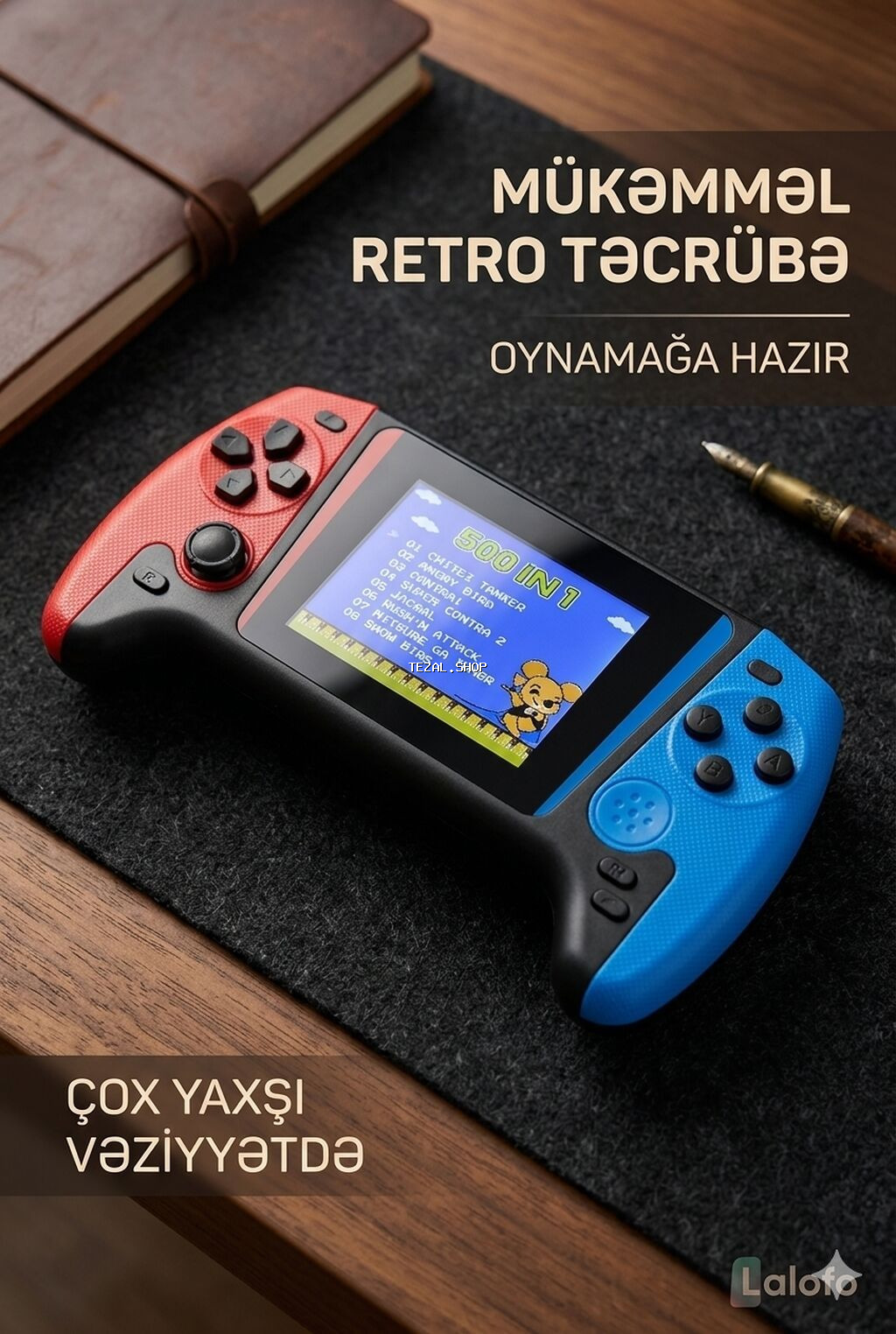 Retro əl oyun konsolu – 500-in-1 çox az işlənmiş - Daşınan, əllə