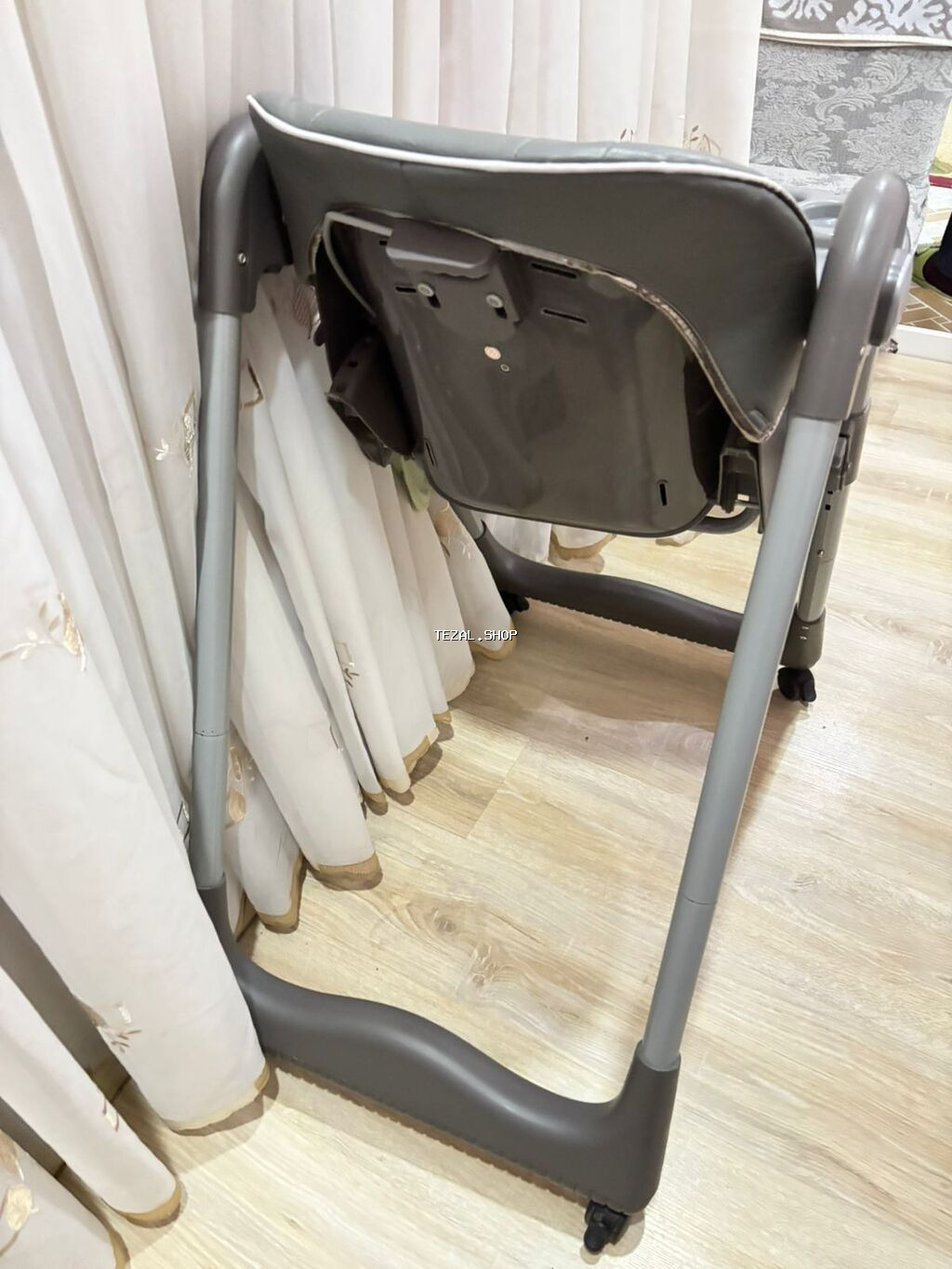 Uşaq yemək kreslosu - Rəng: boz/gümüş tonları, naxışlı yumşaq - şəkil 5