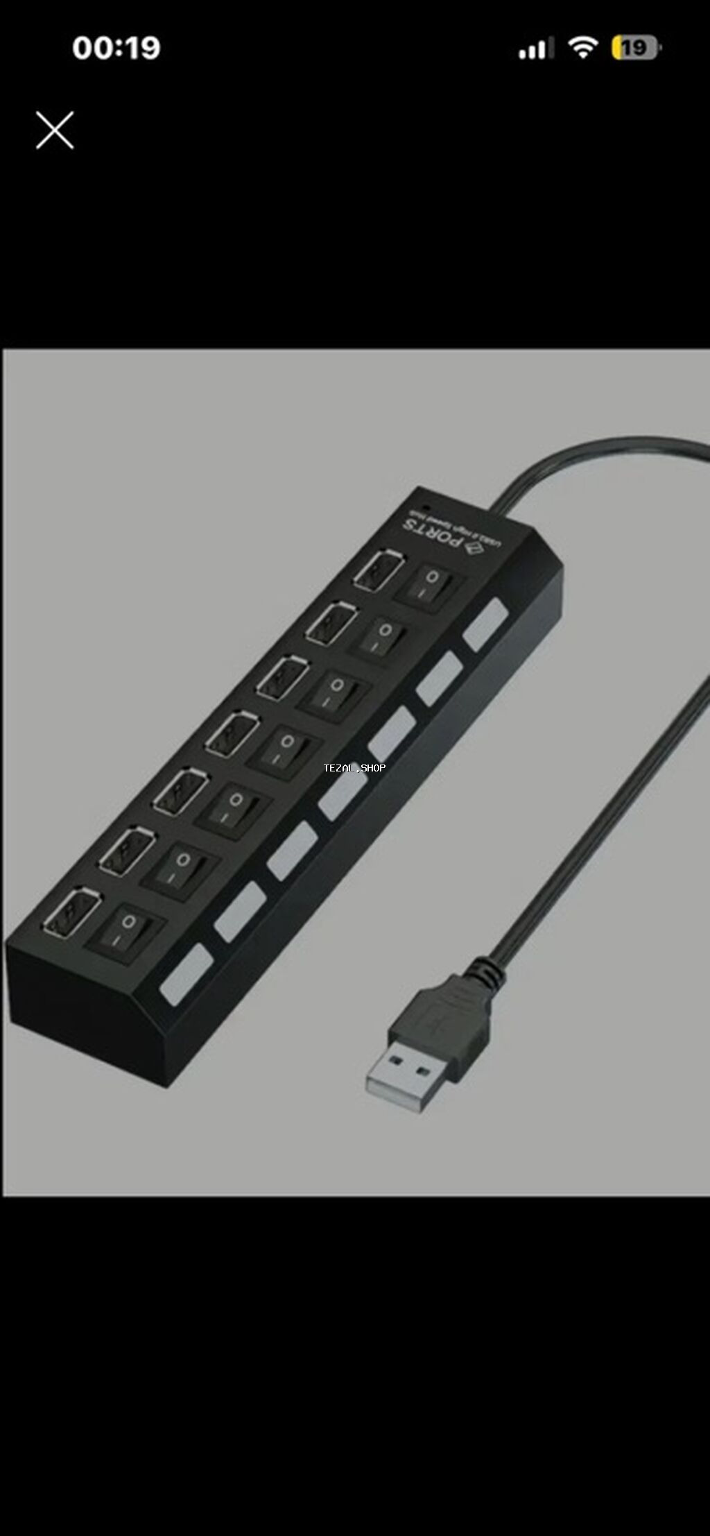 USB Hub – 7 port, fərdi açıb-söndürmə düymələri ilə Xüsusiyyətlər: -