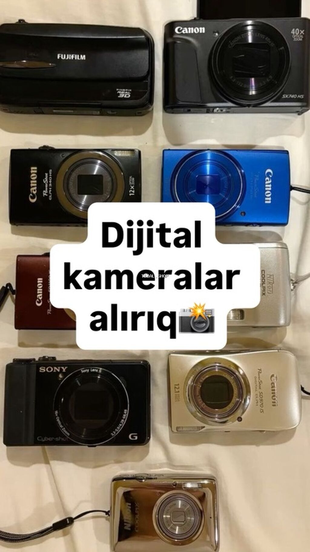 Dijital kameraların normal qiymətə alışı 📸 Hər növ kompakt dijital
