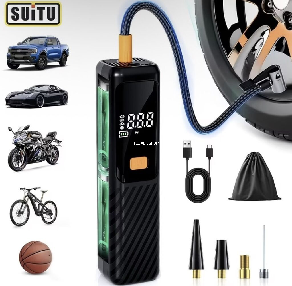 SUITU portativ hava kompressoru – çoxfunksiyalı, batareya ilə işləyən