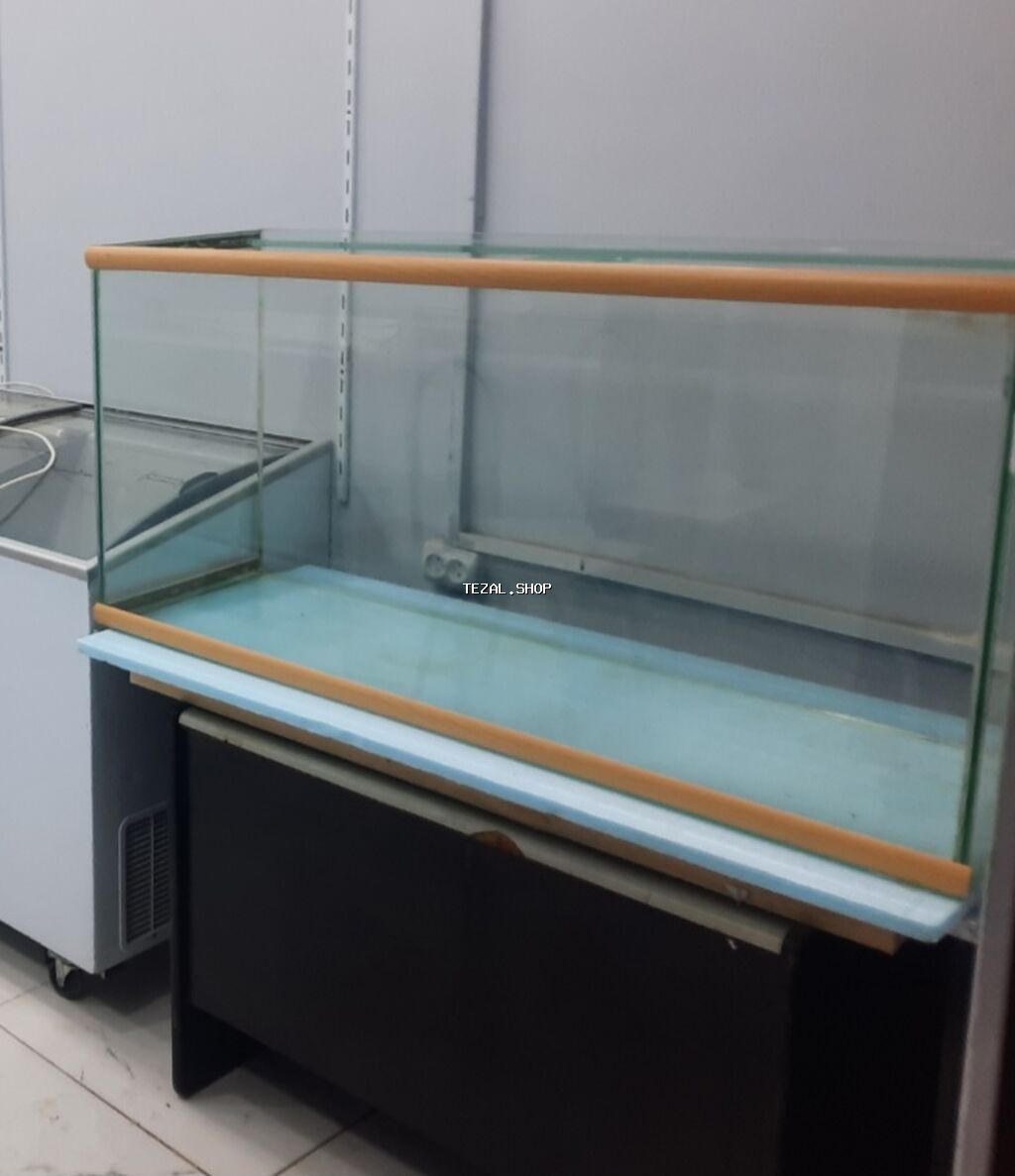 Şüşə akvarium komplekti - Material: qalın şüşə panellər, kənarlarda - şəkil 2