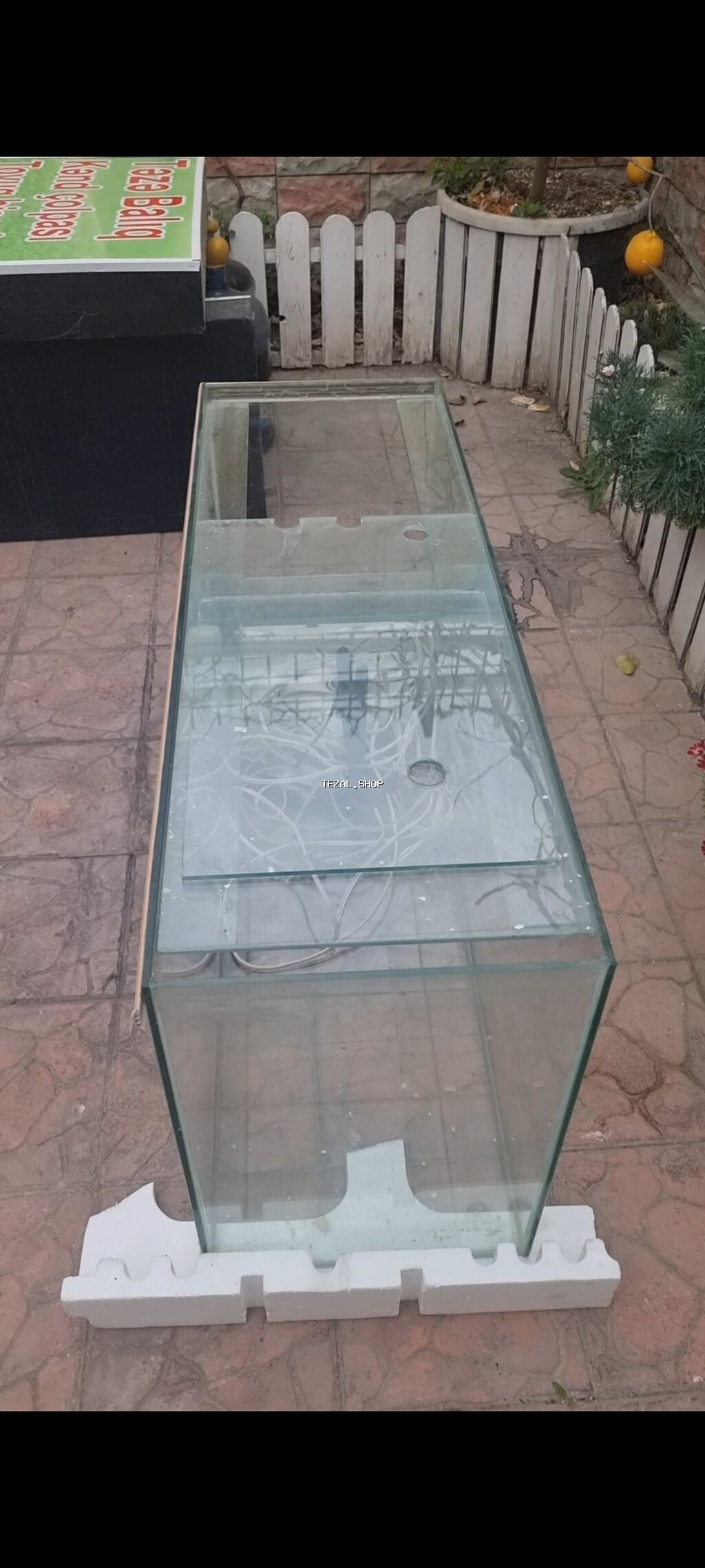 Şüşə akvarium komplekti - Material: qalın şüşə panellər, kənarlarda - şəkil 4