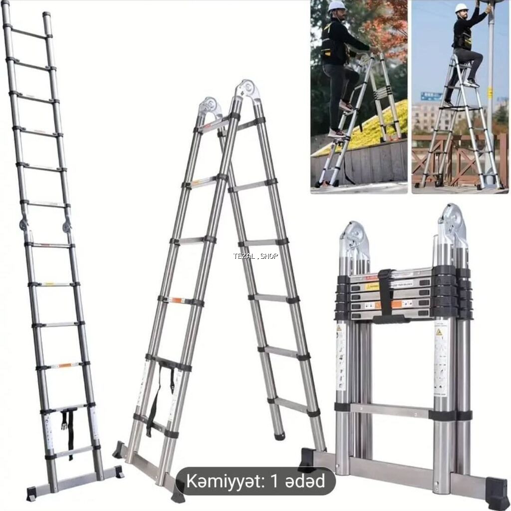 Teleskopik nərdivanların hər ölçüdə topdan və pərakəndə satışı - şəkil 3