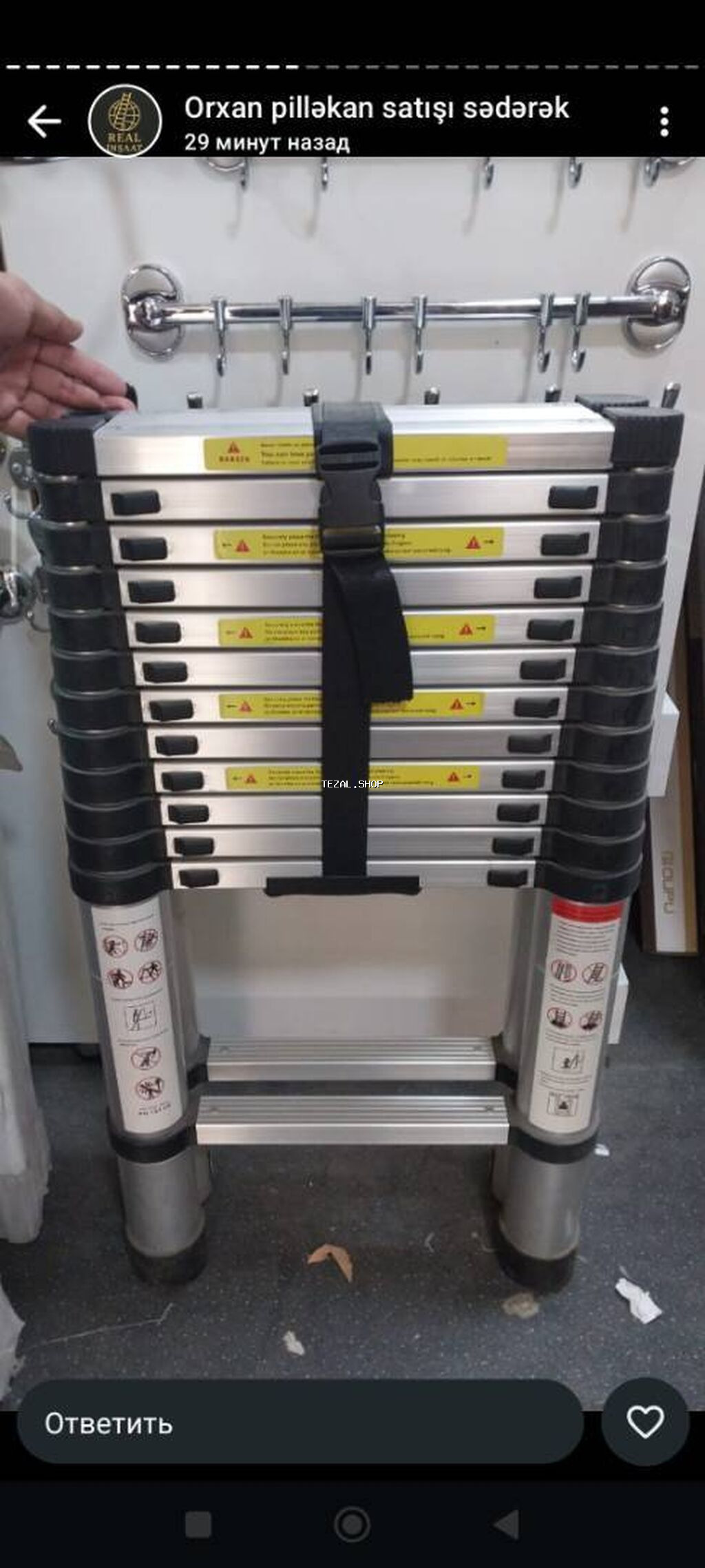 Teleskopik nərdivanların hər ölçüdə topdan və pərakəndə satışı - şəkil 5