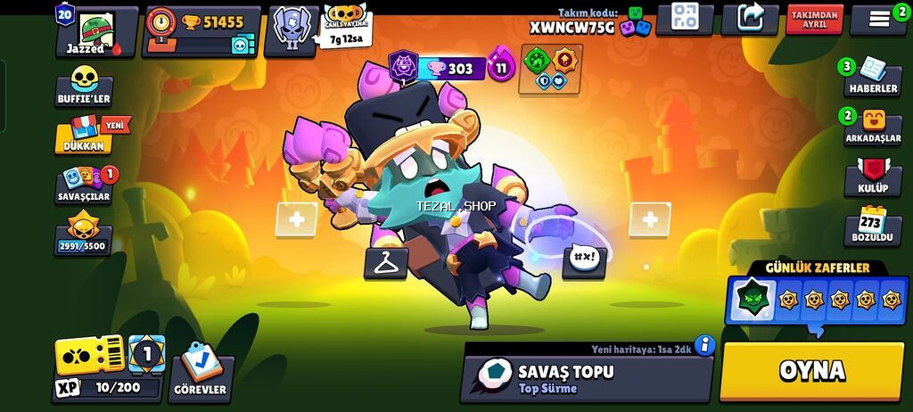 Brawl Stars hesabı – yüksək səviyyəli və zəngin məzmunlu - Kupa: 51