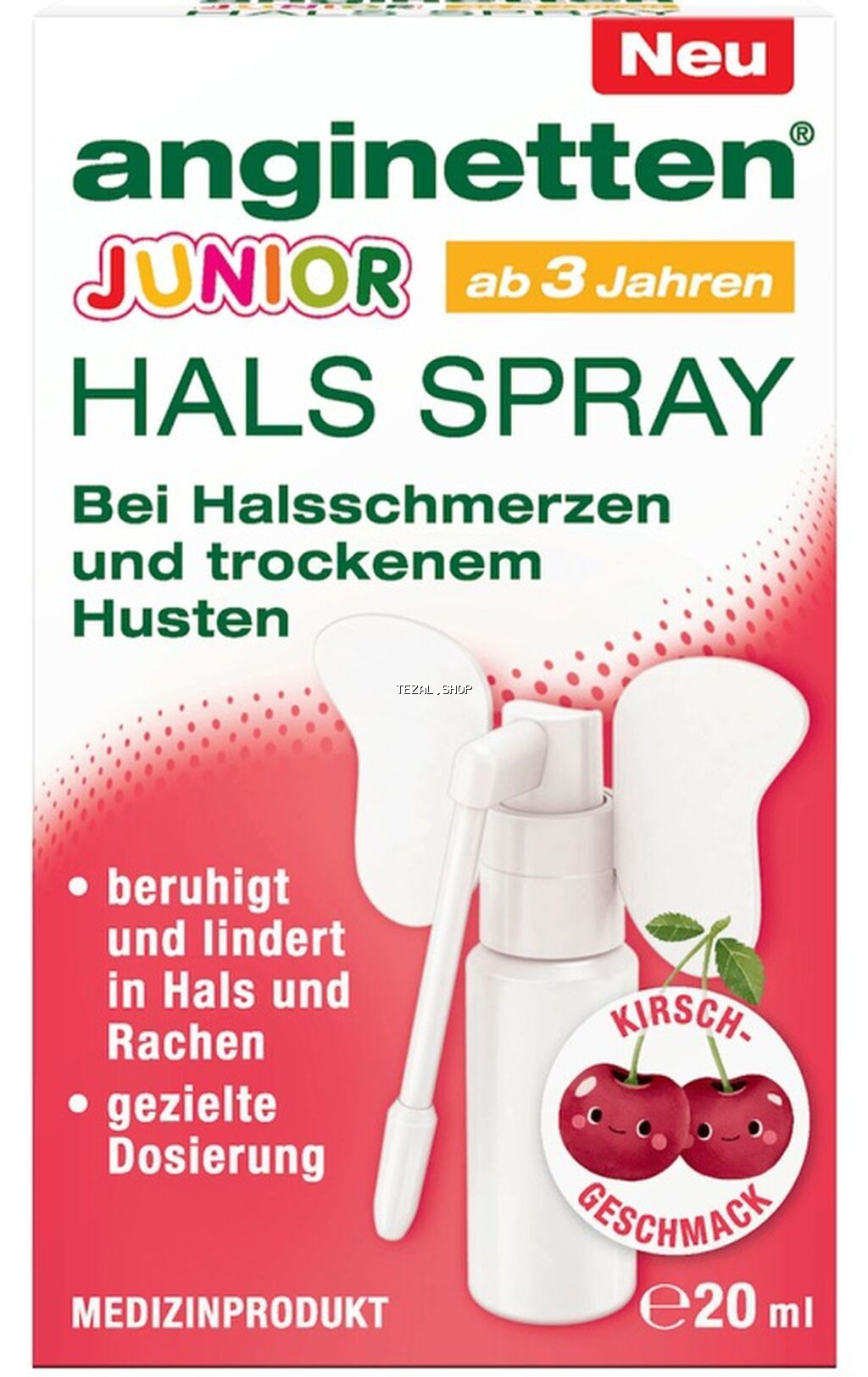Anginetten Junior Hals Spray – 3 yaşdan yuxarı uşaqlar üçün boğaz