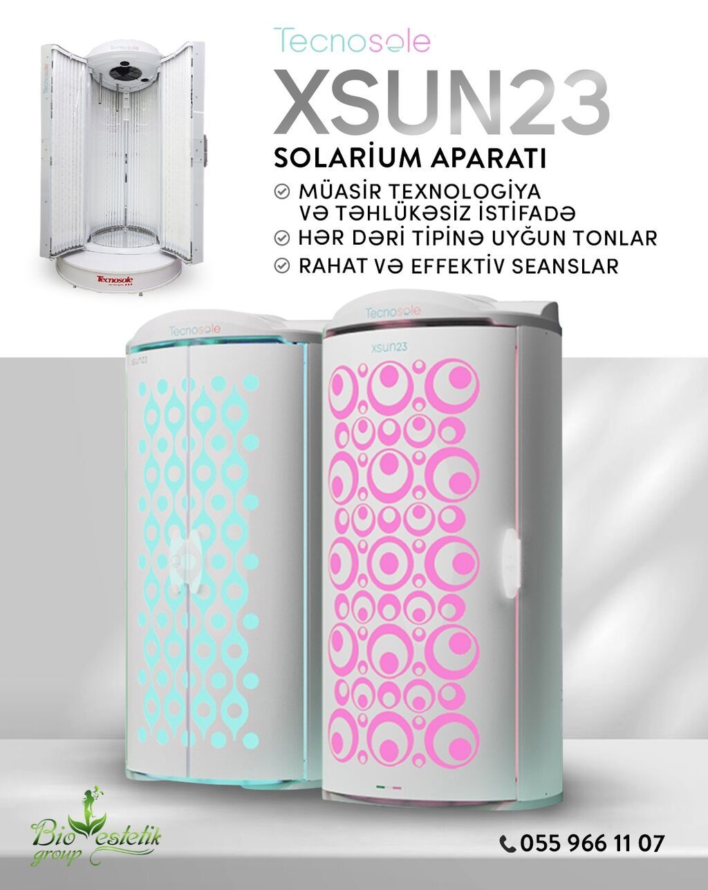 İtaliya istehsalı solarium aparatı – Ellips formalı daxili quruluş –