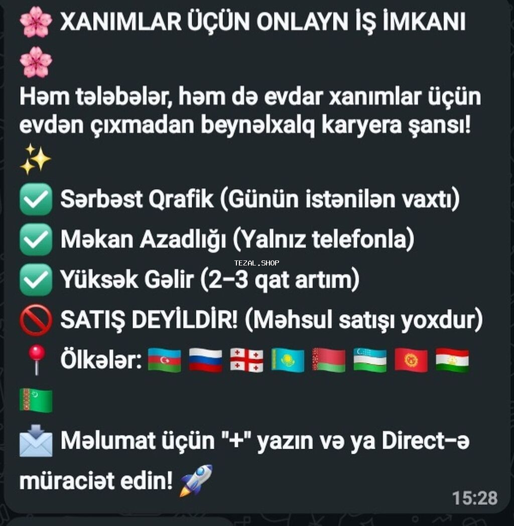 Satış məsləhətçisi tələb olunur