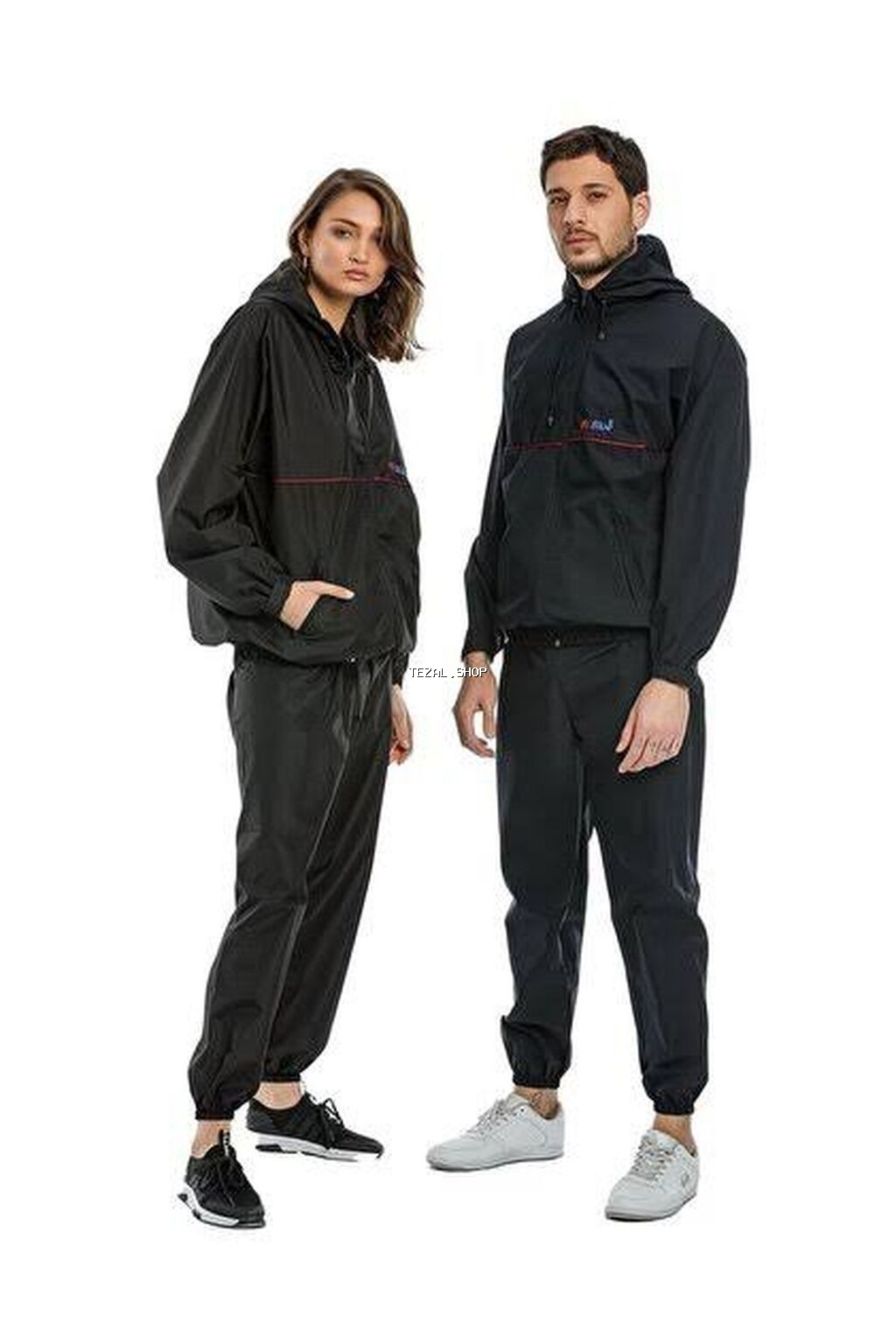 Sauna eşofman Idman geyim dəsti – qapüşonlu üst və şalvar - Rəng