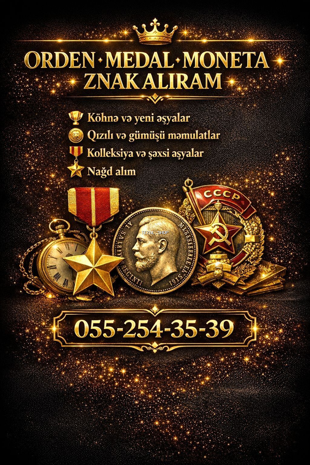 Orden, medal, pul və nişanların qəbulu - Köhnə və yeni əşyalar -