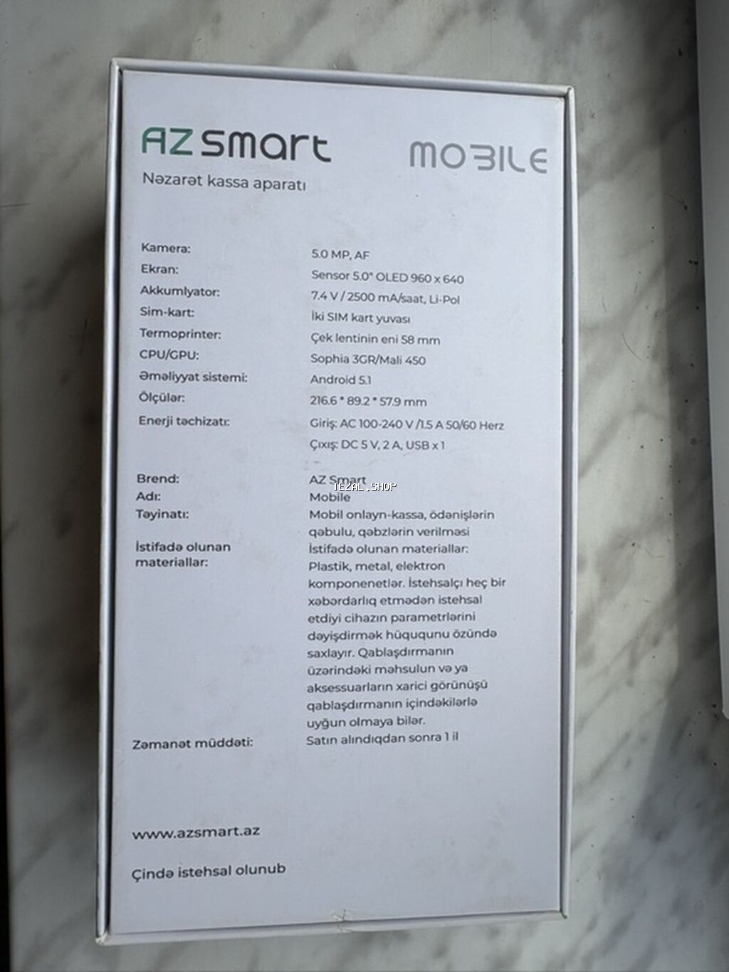 AZ Smart Mobile – Nəzarət-kassa aparatı Xüsusiyyətlər: - İnteqrə - şəkil 3