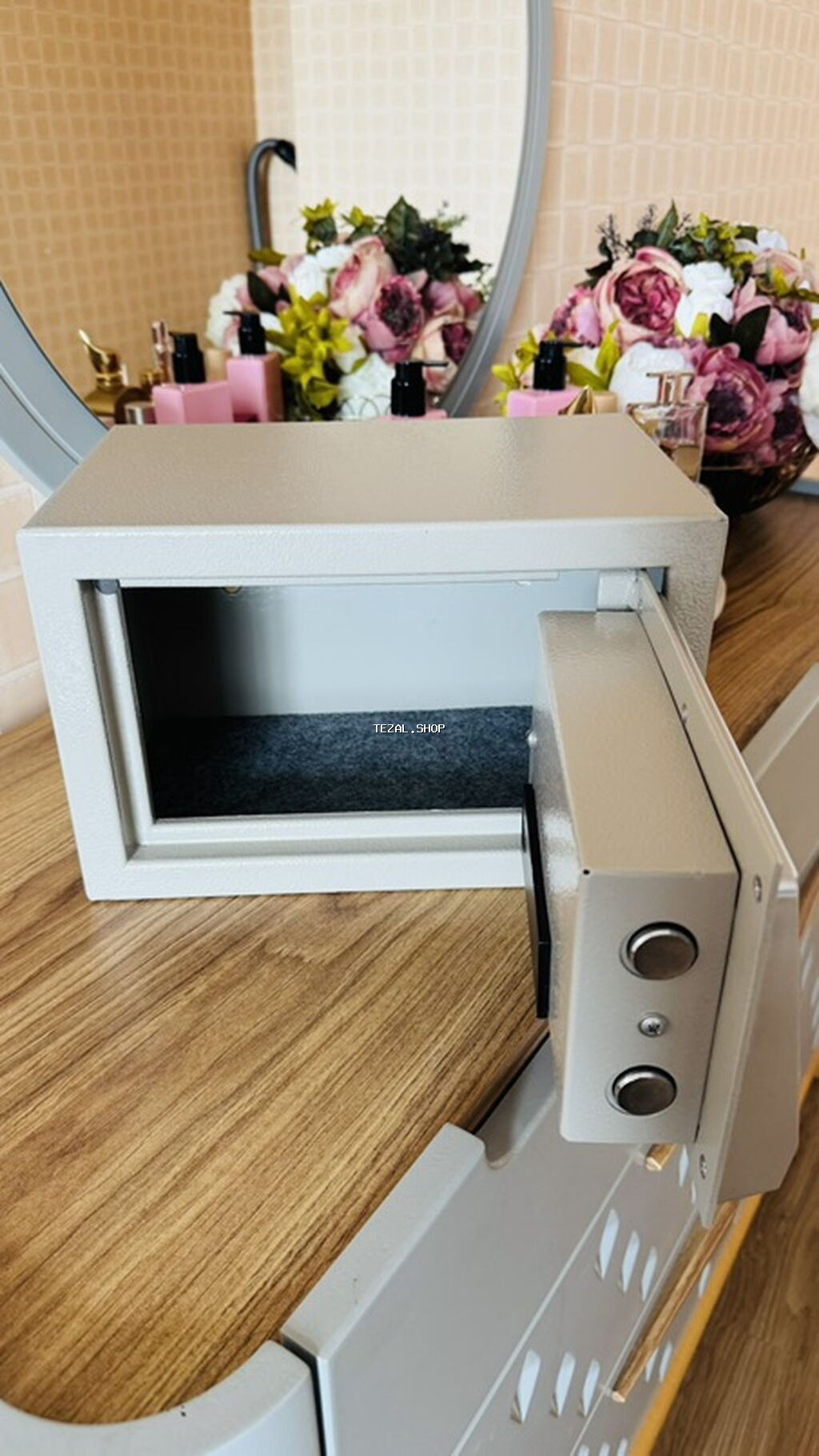 099-597-75-75 Elektron şifrəli kiçik seyf - Material: qalın metal - şəkil 3