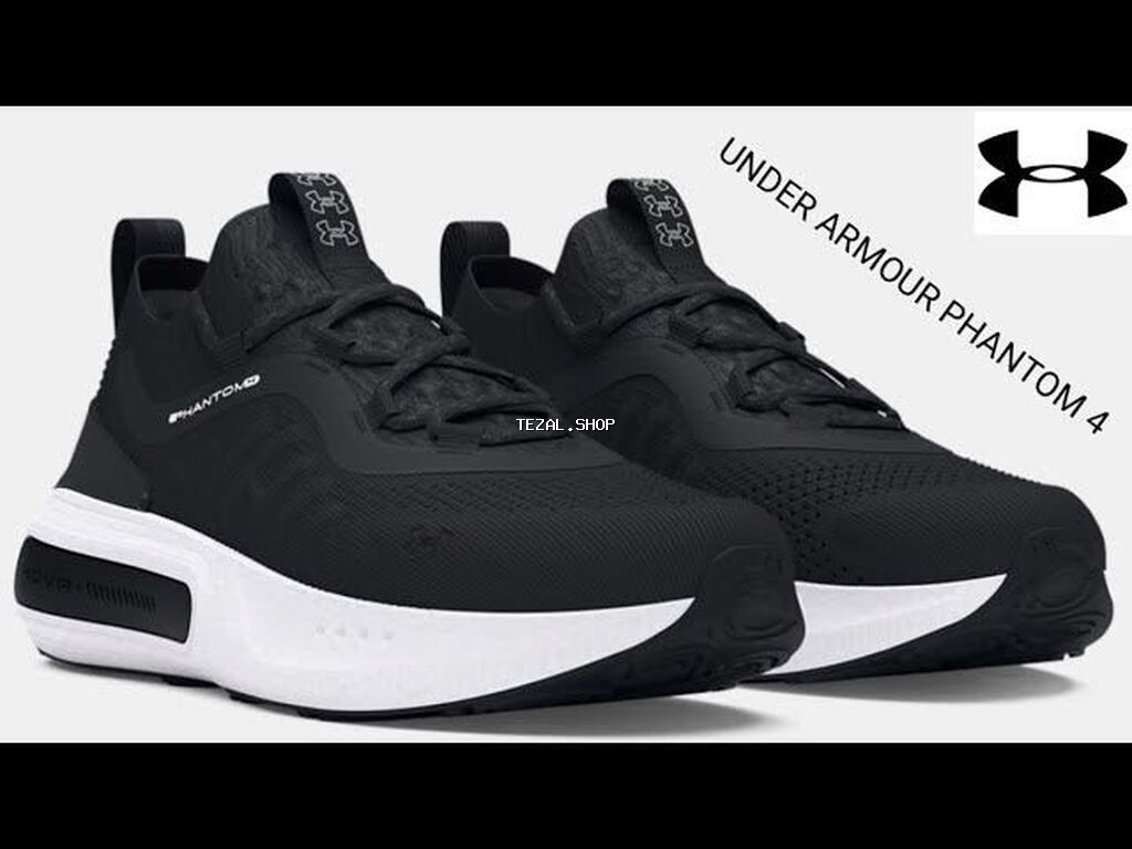 Under Armour HOVR Phantom 4 qaçış krosovkaları - Rəng: qara/ağ - Üst - şəkil 3