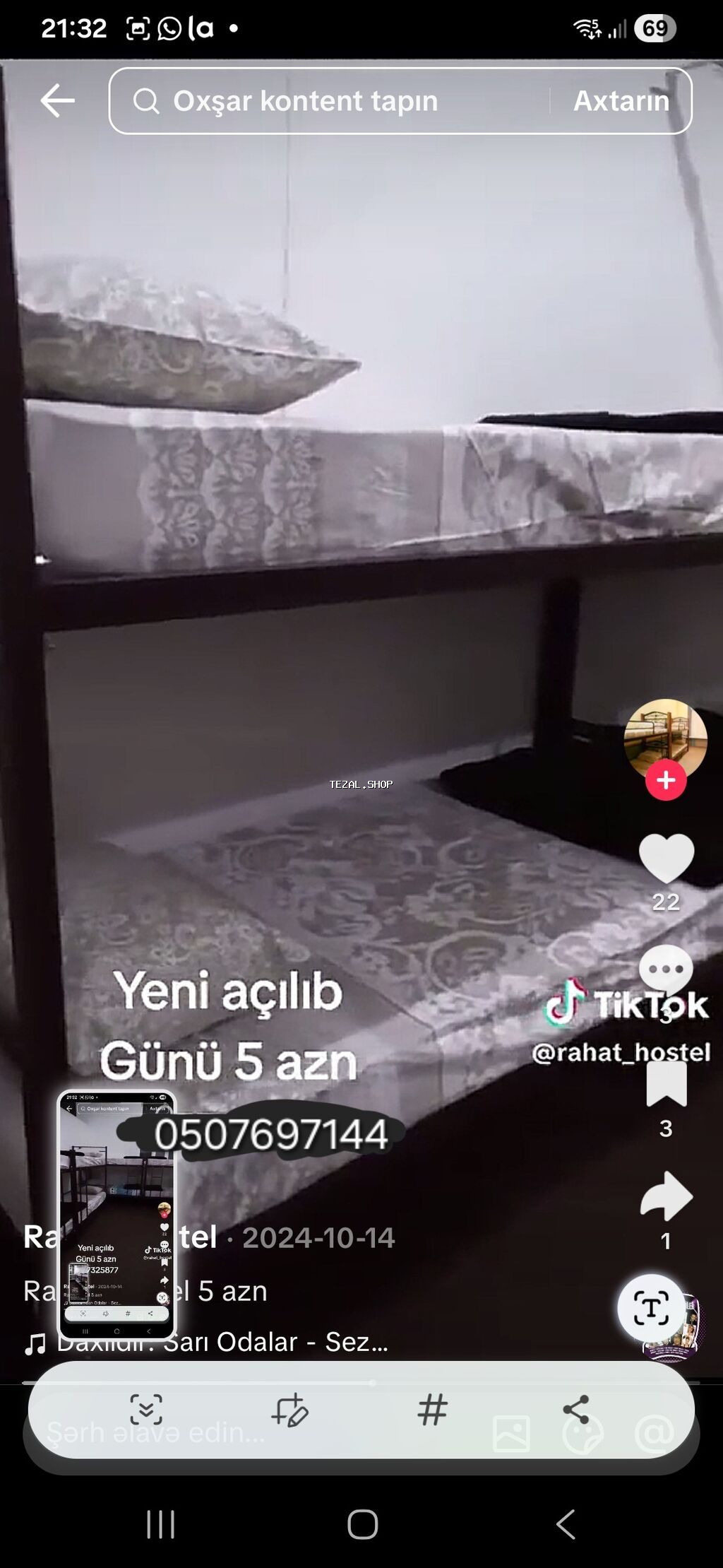 Rahat Hostel – Bakı Ünvan: Cəmşid Naxçıvanski 61 Xidmət - şəkil 5