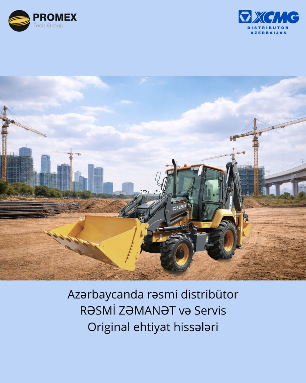 Ekskavator-yükləyici XCMG XC8-2570, 2026 il ağır yük daşıma və