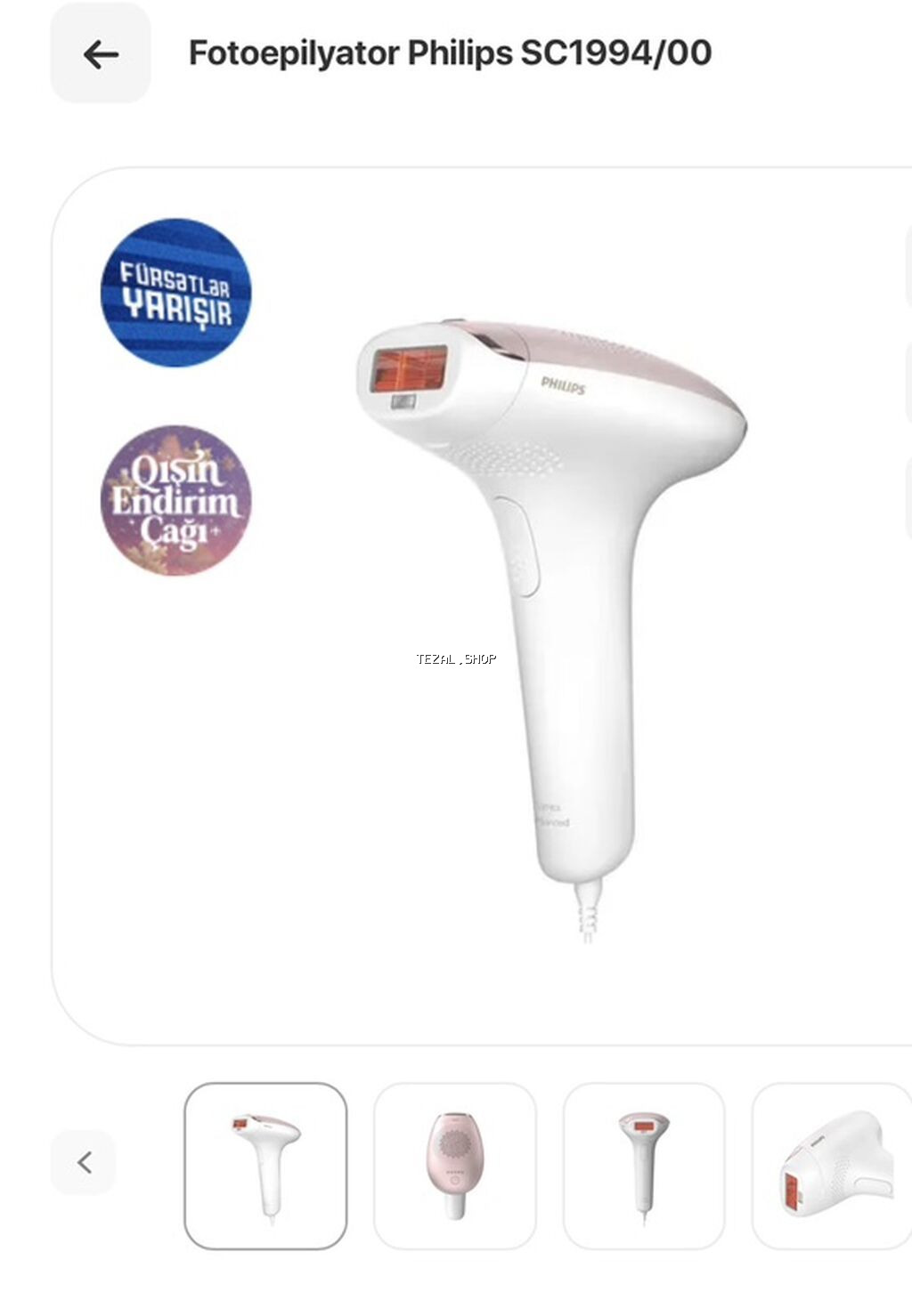 Lazer epilyatoru, Philips, Yeni, Ünvandan götürmə - şəkil 3