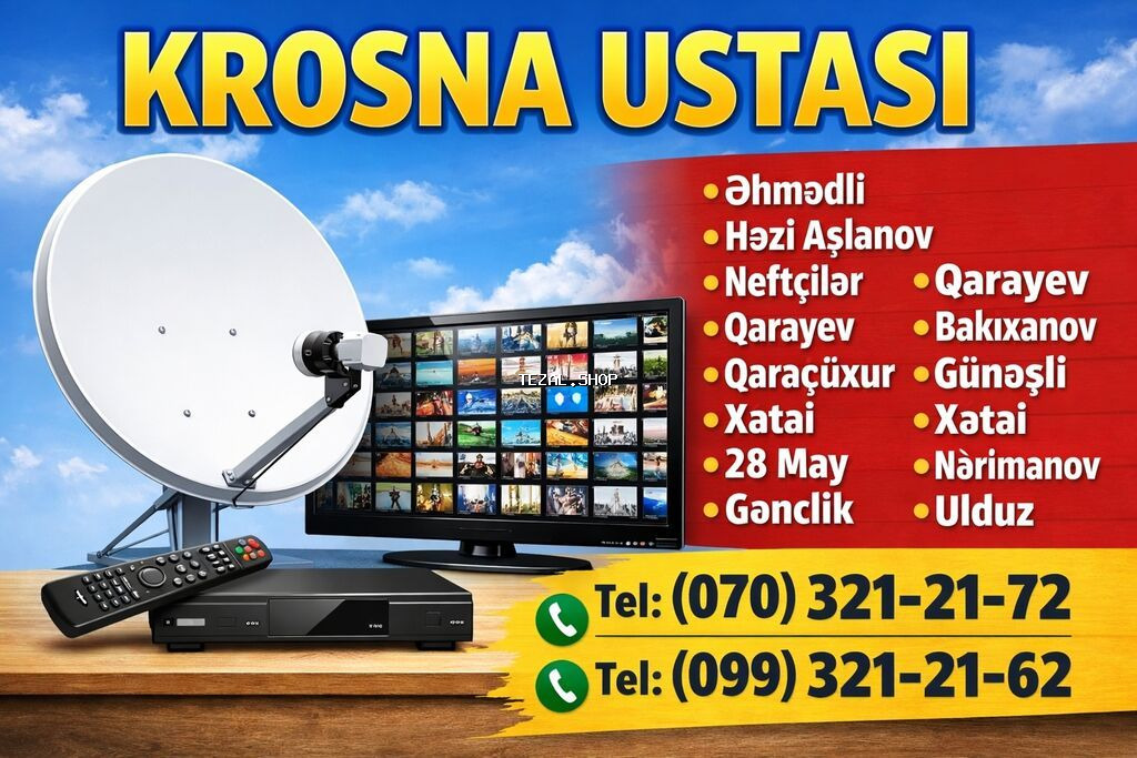 Krosna ustası xidməti - Peyk antenasının quraşdırılması, sazlanması