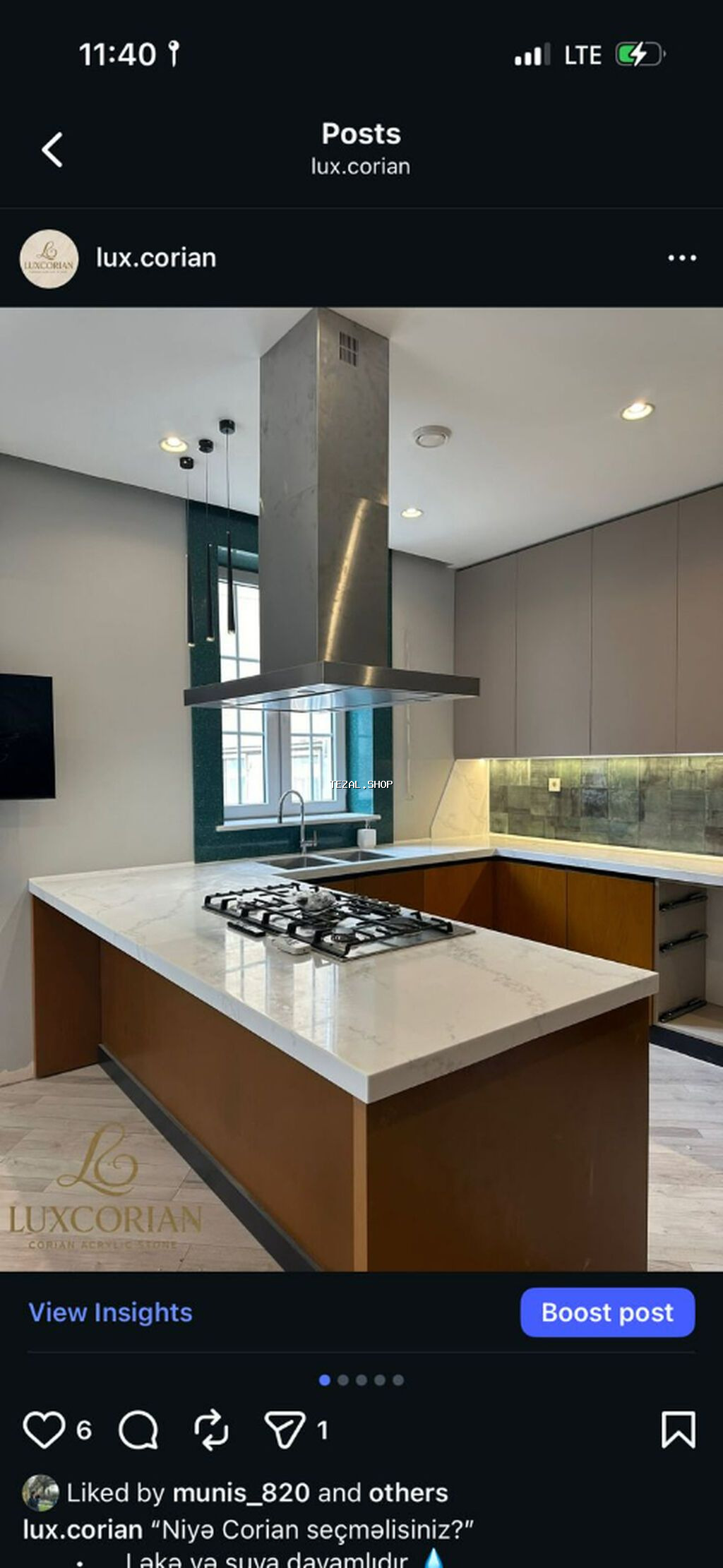 Corian mərməri, digər mərmərlərdən fərqli olaraq ləkə və suya - şəkil 2