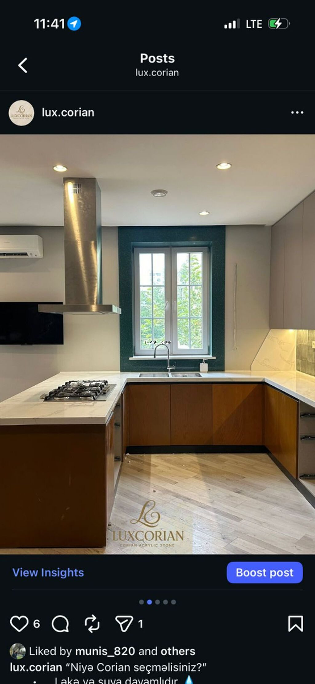 Corian mərməri, digər mərmərlərdən fərqli olaraq ləkə və suya - şəkil 3