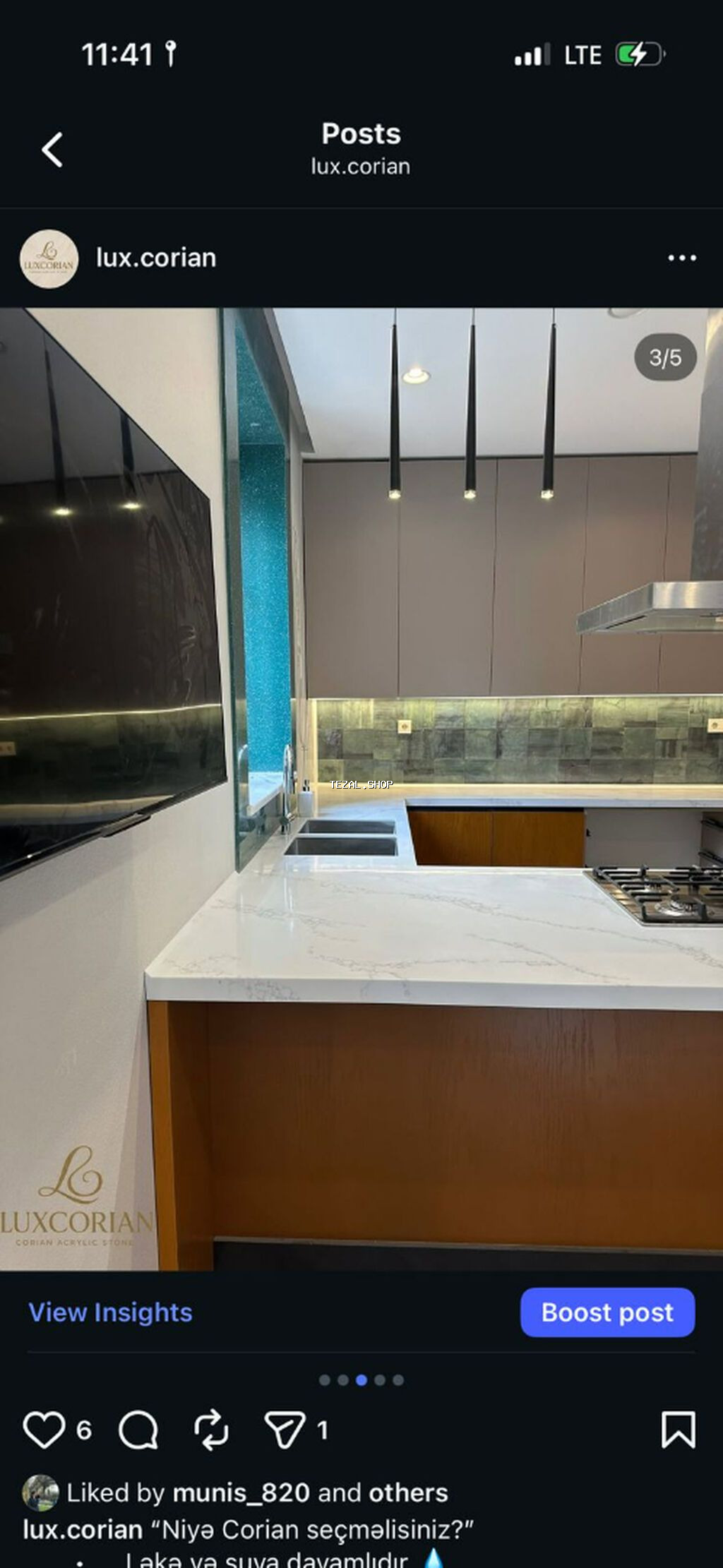 Corian mərməri, digər mərmərlərdən fərqli olaraq ləkə və suya - şəkil 4