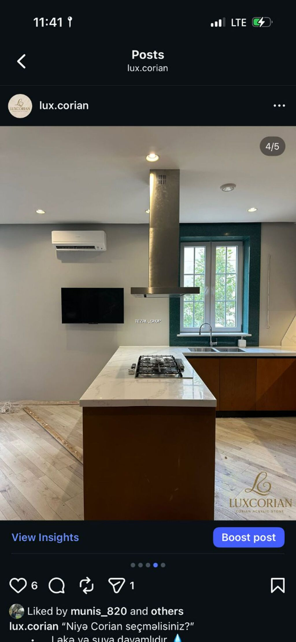 Corian mərməri, digər mərmərlərdən fərqli olaraq ləkə və suya - şəkil 5