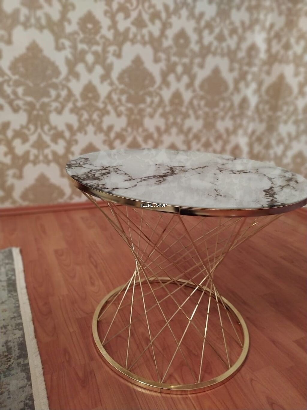 Jurnal masası, Açılmayan, Mərmər, Oval masa