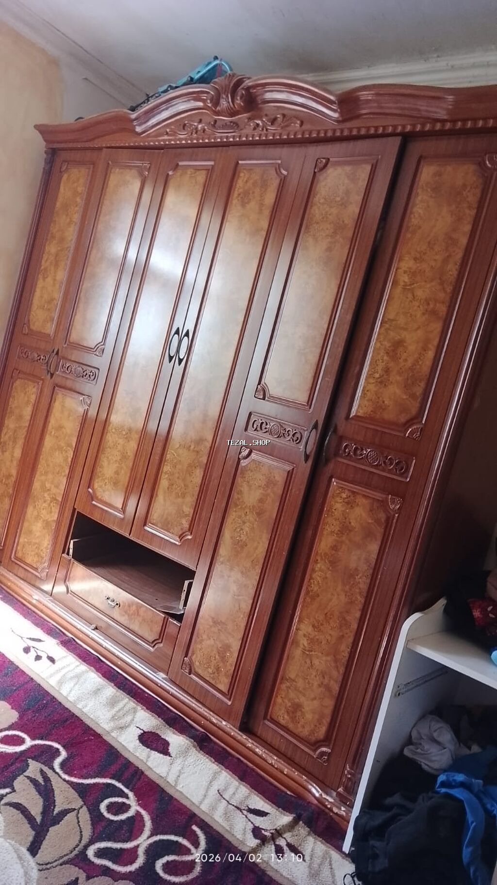 6 qapı, Siyirməli, Qəhvəyi, Taxta, Açılan, Düz dolab - şəkil 3