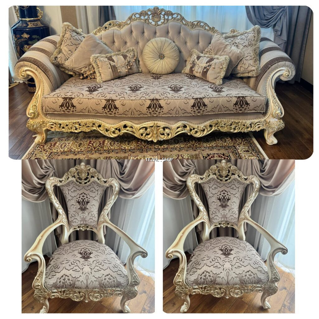 İşlənmiş, Klassik divan, 2 kreslo, Kreslo, Divan, Bazasız, Açılmayan