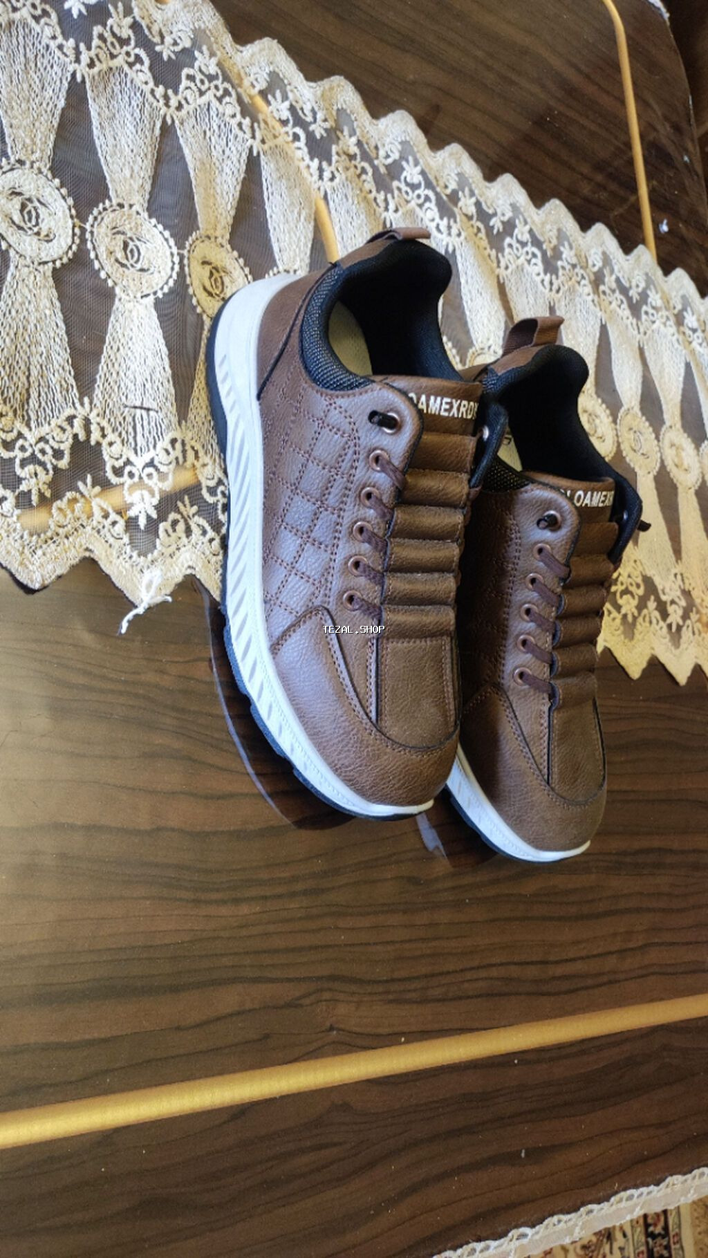 Kişi idman ayaqqabısı – qəhvəyi rəng - Material: üst hissə süni dəri - şəkil 3