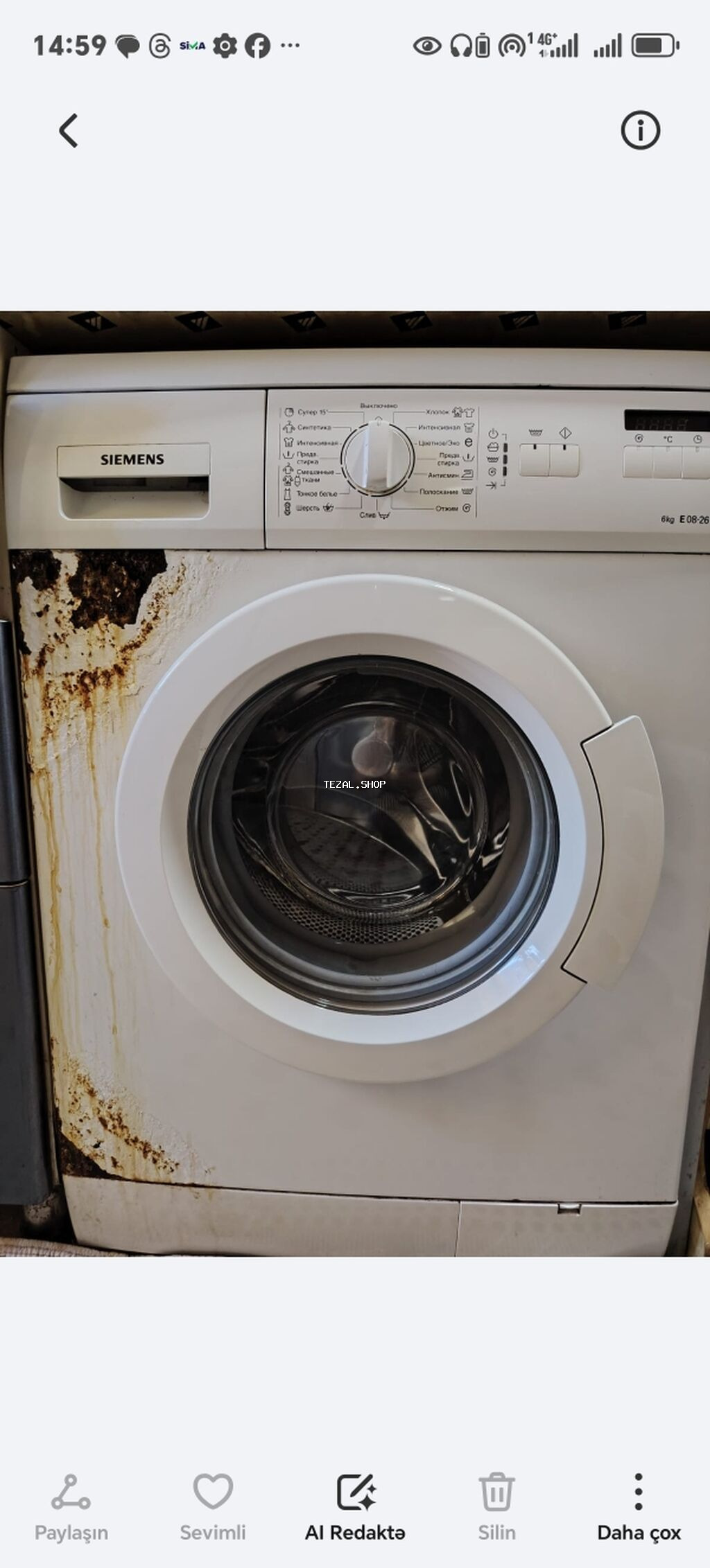 Siemens önyükləməli paltaryuyan maşın. Paltaryuyan işlək