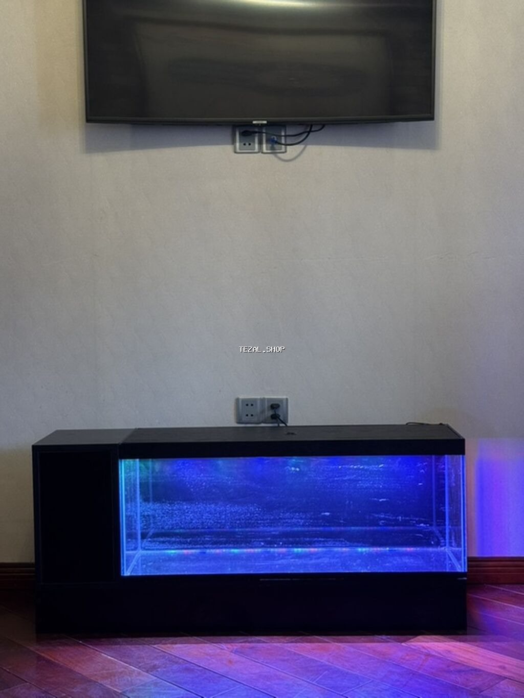 LED işıqlı akvarium seti – şkaflı Tv stend olaraq yığdırdım ama - şəkil 2