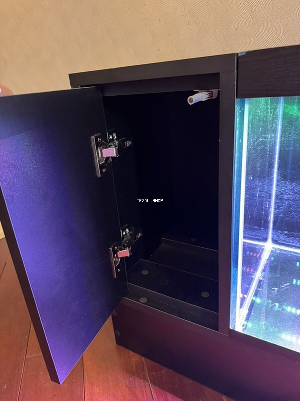 LED işıqlı akvarium seti – şkaflı Tv stend olaraq yığdırdım ama - şəkil 3