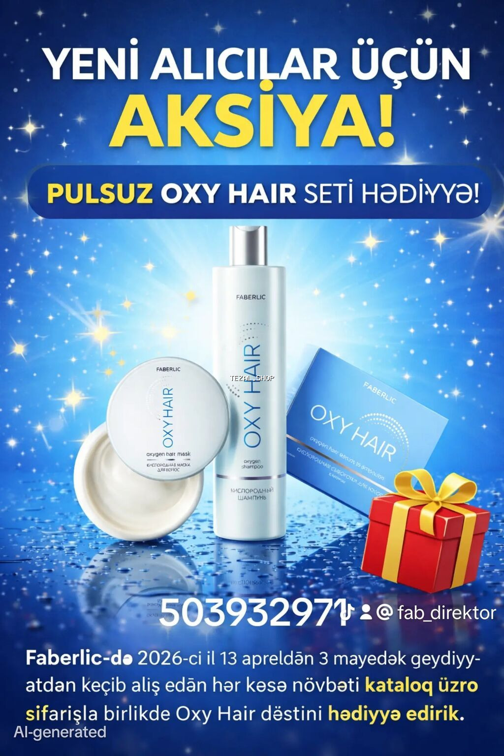 Faberlic Oxy Hair dəsti hədiyyə 🎁 Şampun, maska və ampul -