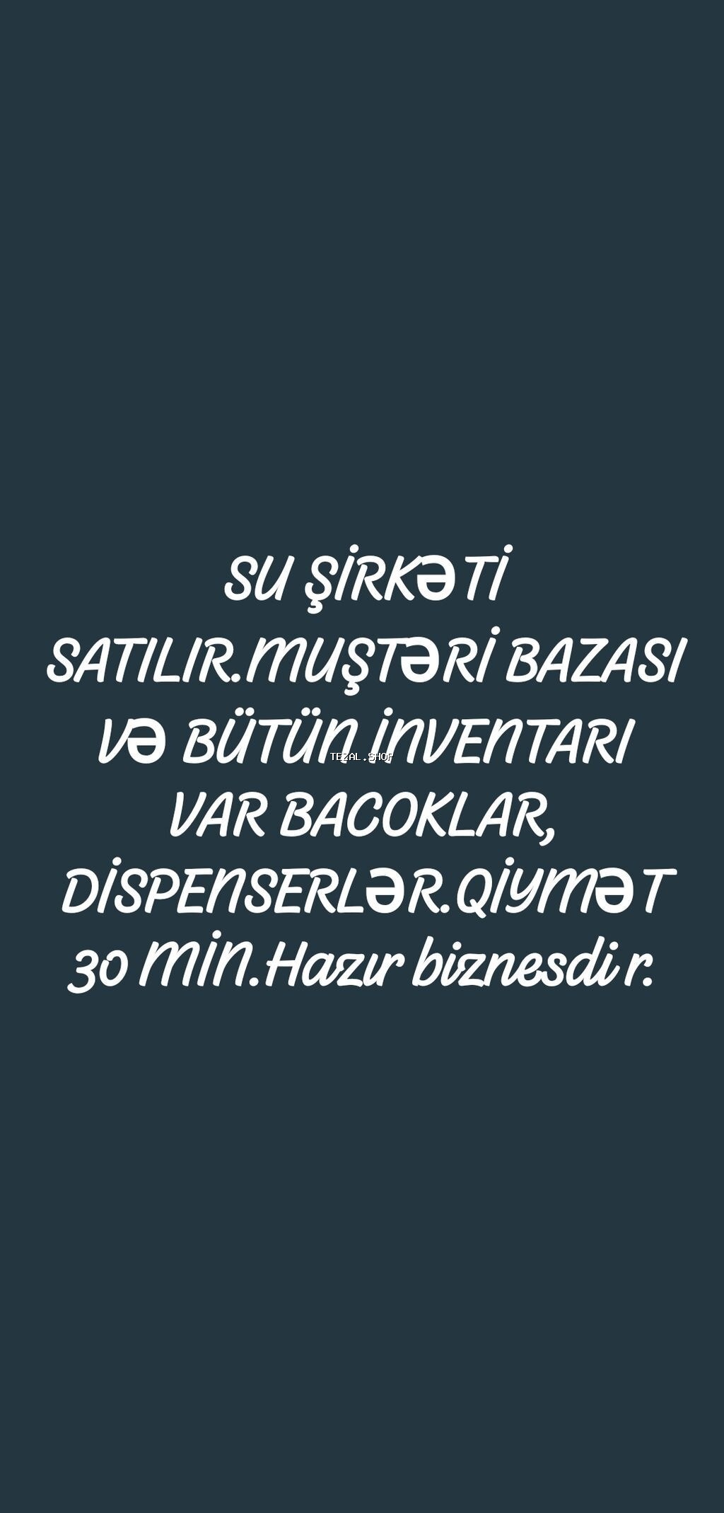 Satılır: Su şirkəti (hazır biznes) - Mövcud müştəri bazası - Bütün