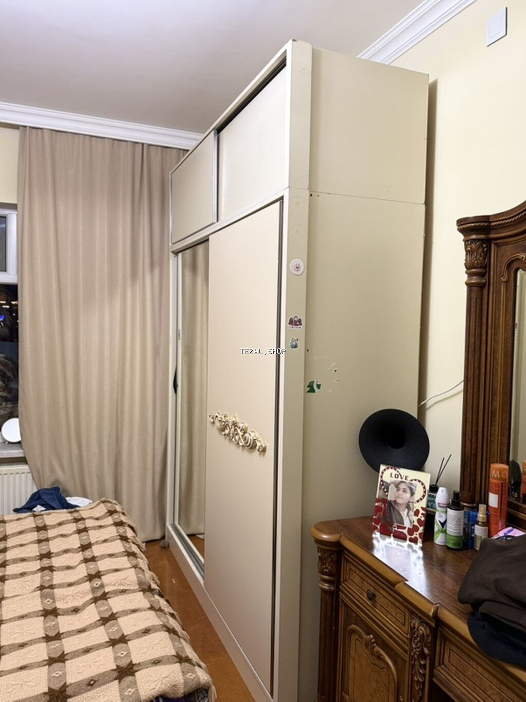 2 qapılı, Güzgülü, Bej, Digər material, Kupe, Düz dolab - şəkil 2