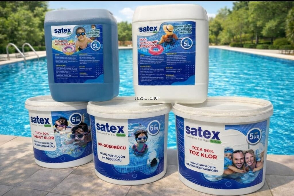 Satex hovuz kimyəvi məhsulları – suyun təmizliyi və gigiyenası üçün