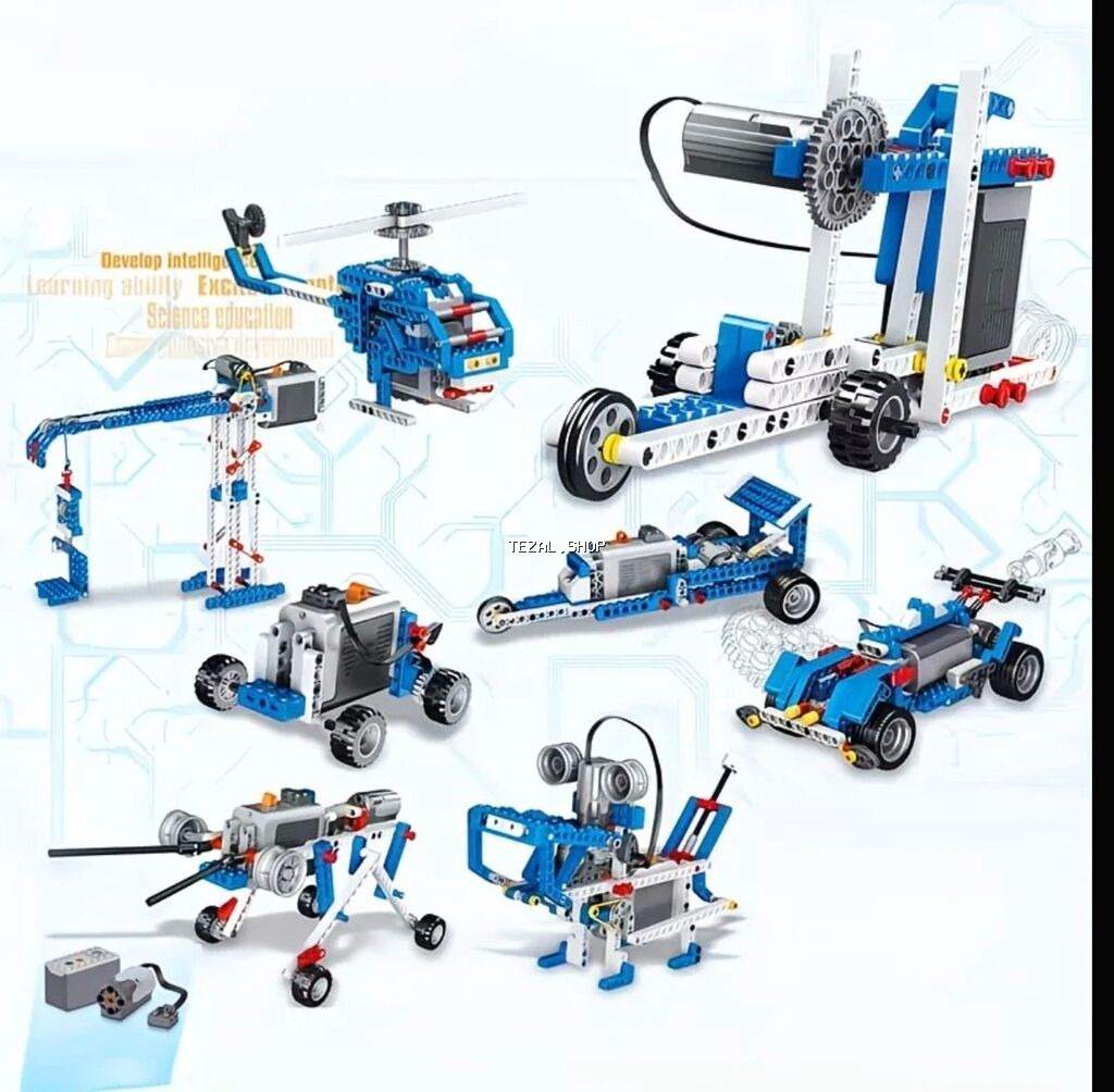 Icinde 396 parca olan konsturktor, mator, batareya qabi. Bununla