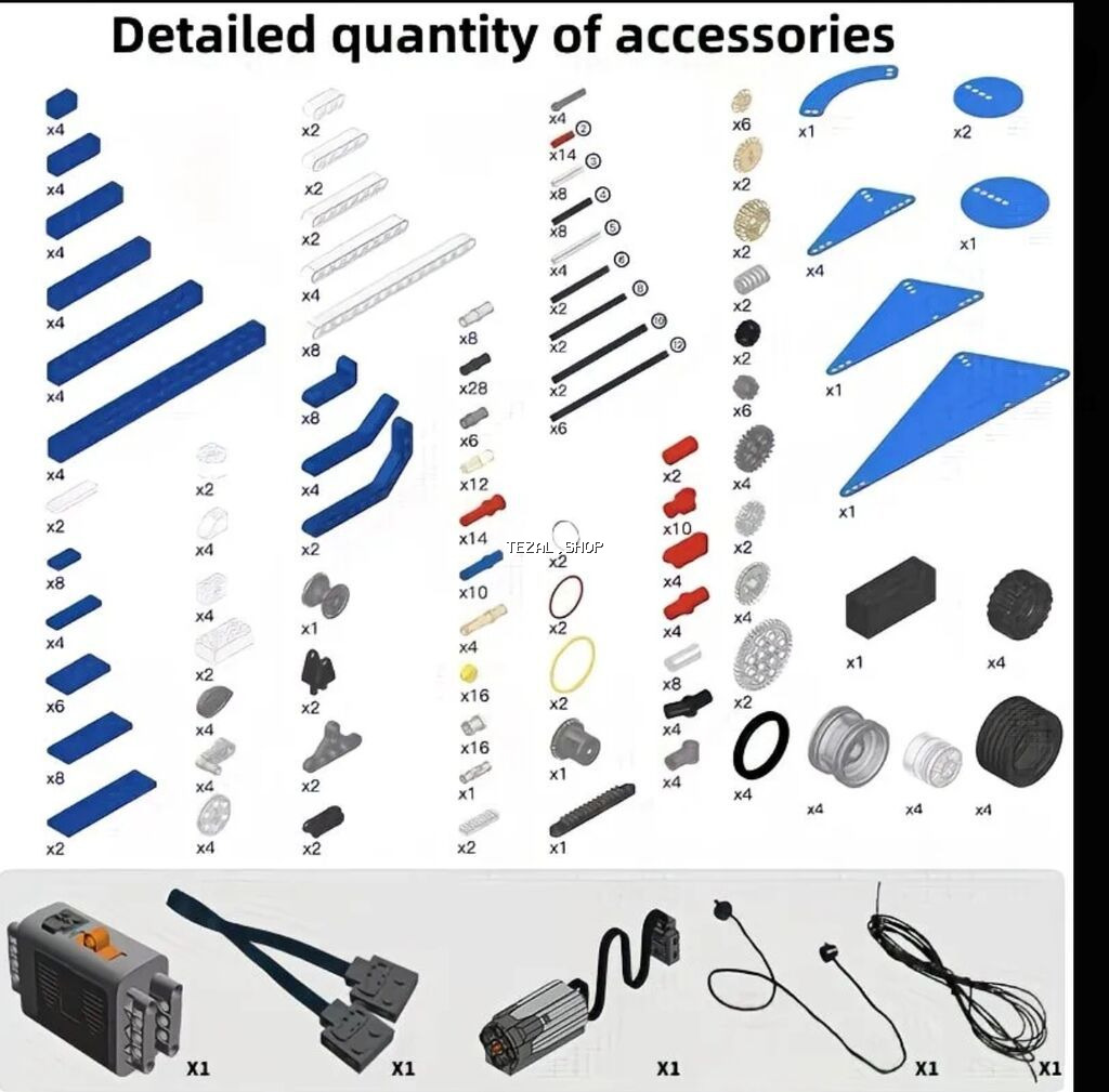 Icinde 396 parca olan konsturktor, mator, batareya qabi. Bununla - şəkil 4