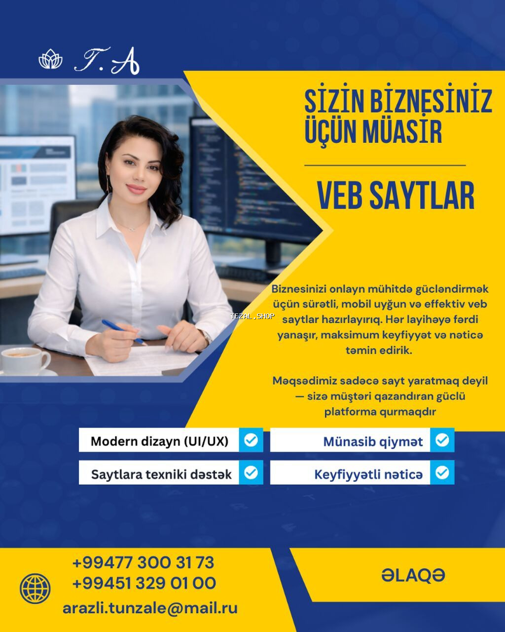 Biznesiniz üçün müasir veb saytların hazırlanması 💻 Peşəkar Veb Sayt