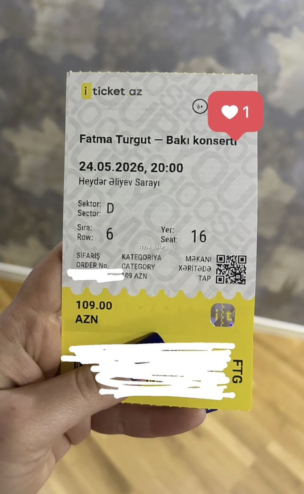 Fatma Turgut konsertine biletim var. Ozum gede bilmeyeceyim ucun