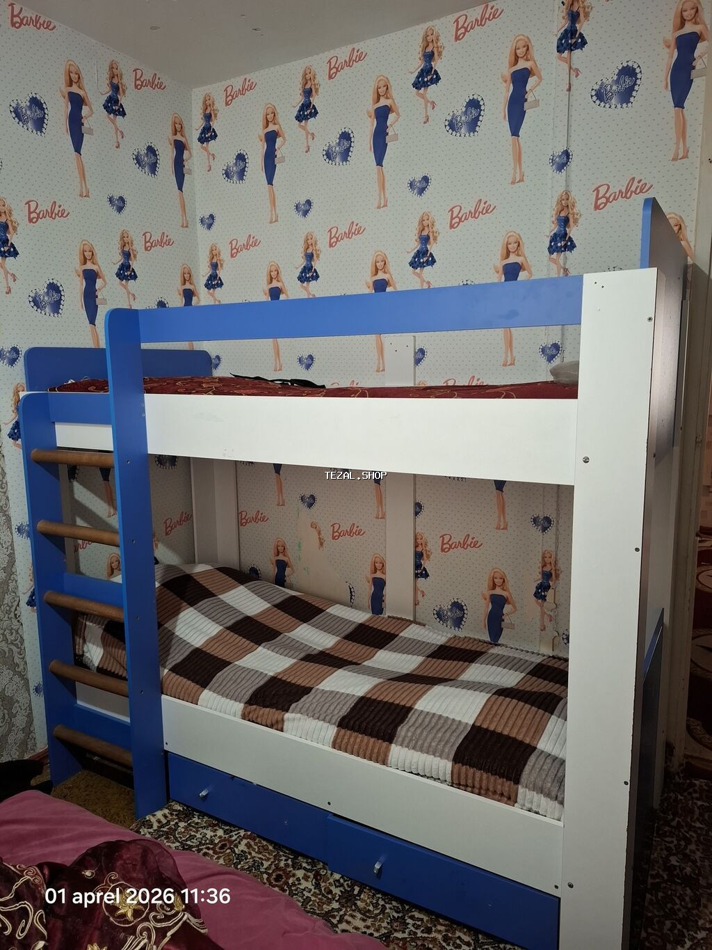 Oğlan və qız üçün, Çarpayı, Matrassız, Siyirməli, Laminat