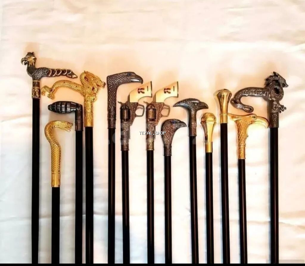 Metal başlı dəbli əsalar kolleksiyası - Dizaynlar: qartal, əjdaha