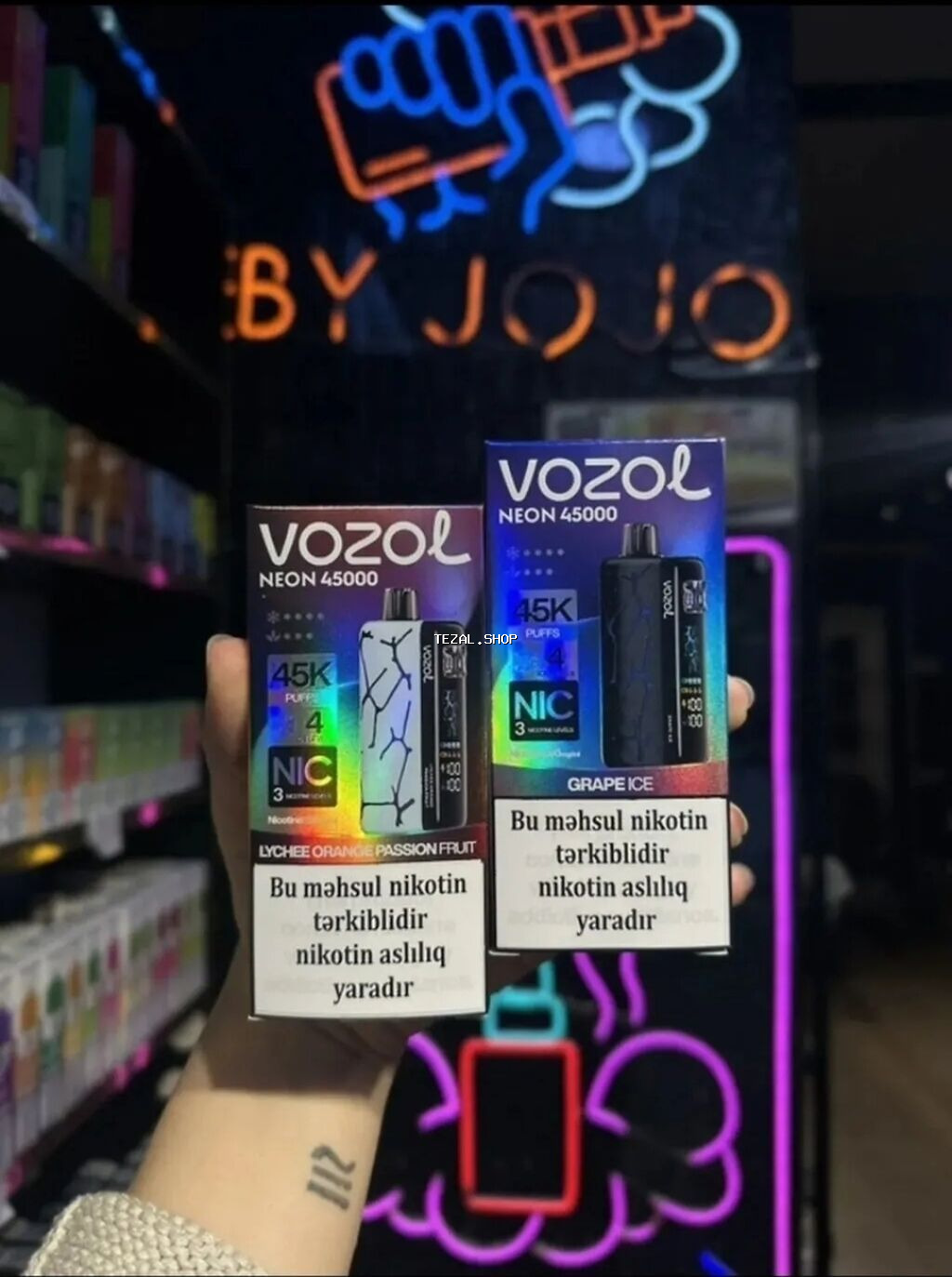 VOZOL Neon 45000 birdəfəlik vape cihazı - Çəkim sayı: 45K puffs -