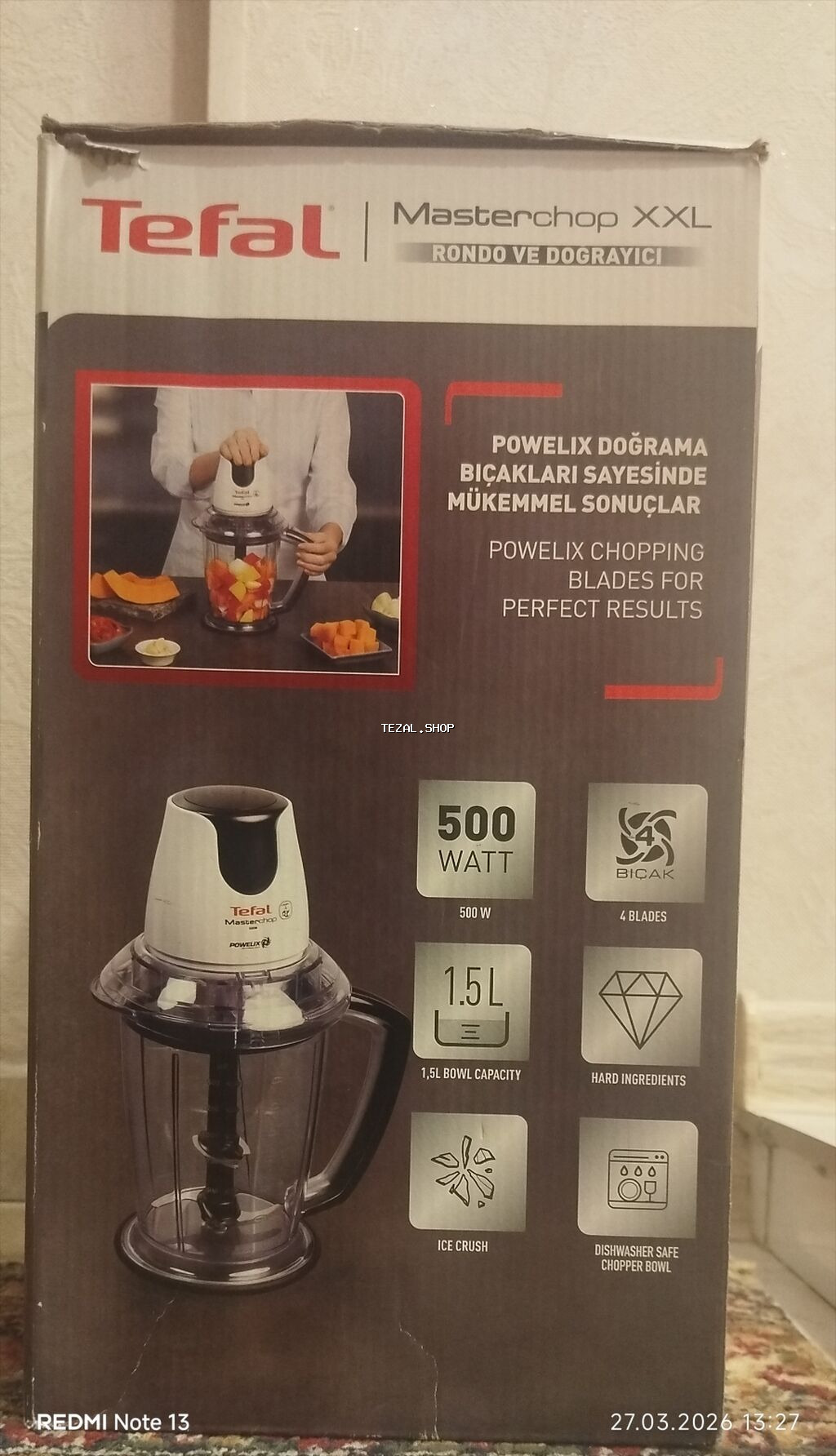 Tefal Masterchop XXL – Rondo və doğrayıcı - Güc: 500 W - Bıçaqlar