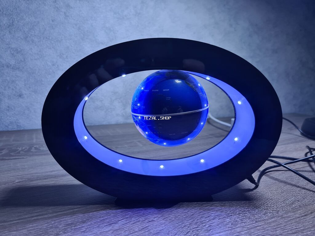 Suvenir Maqnitli Levitasiya edən Yer Kürəsi LED işıqlı dekor gecə - şəkil 5