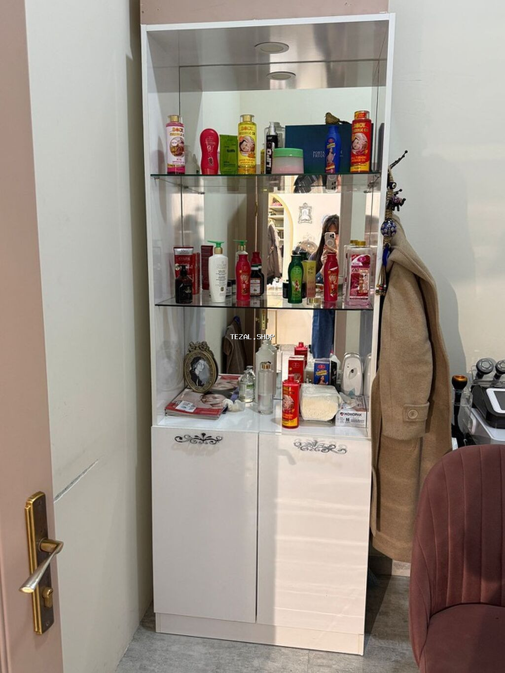 Makiyaj/kosmetologiya üçün rahat kreslo - Rəng: toz-çəhrayı - - şəkil 2