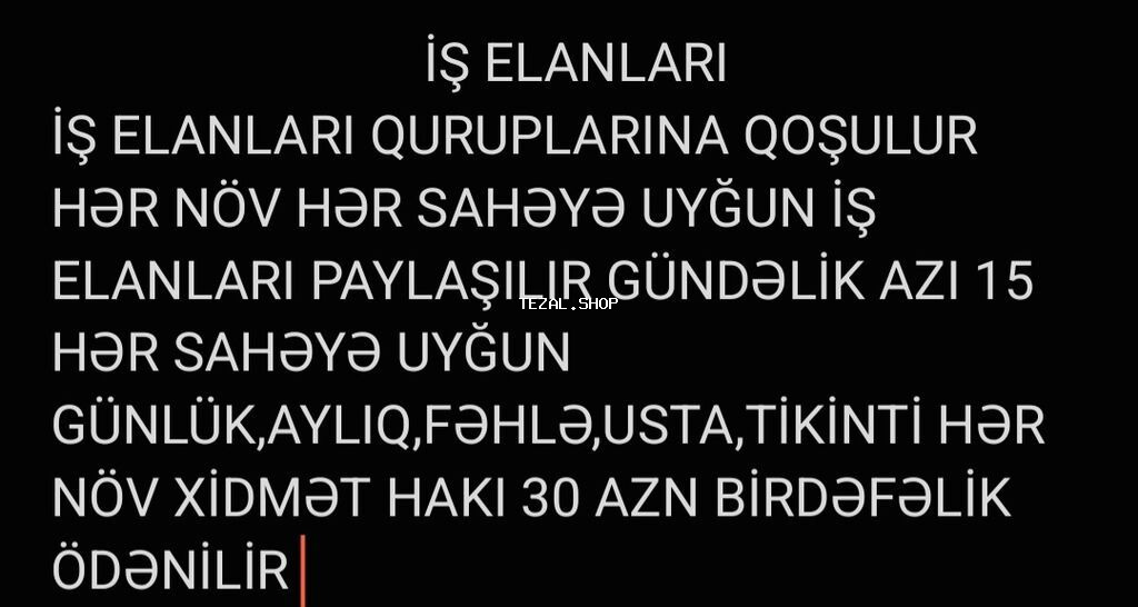 Xidmət: İş elanları qruplarına qoşulma və gündəlik elan paylaşımı